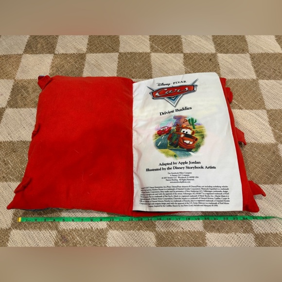 Vintage 2007 Cars pillow soft large book plush disney pixar lightning mcqueen - Picture 8 of 9